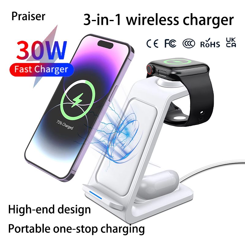 Base di ricarica wireless 3 in - Wireless Charger Watch recensione e prezzo